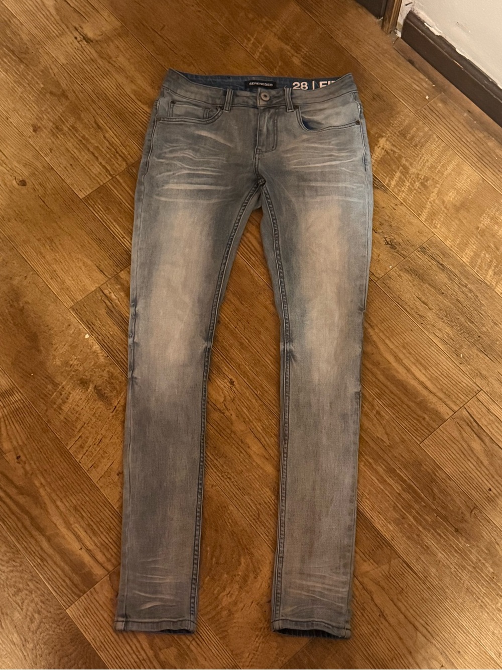 Men's Skinny Jeans in Washed Light Blue